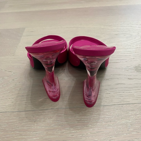 Hot Pink Sandals with Acrylic Heels - Picture 3 of 5